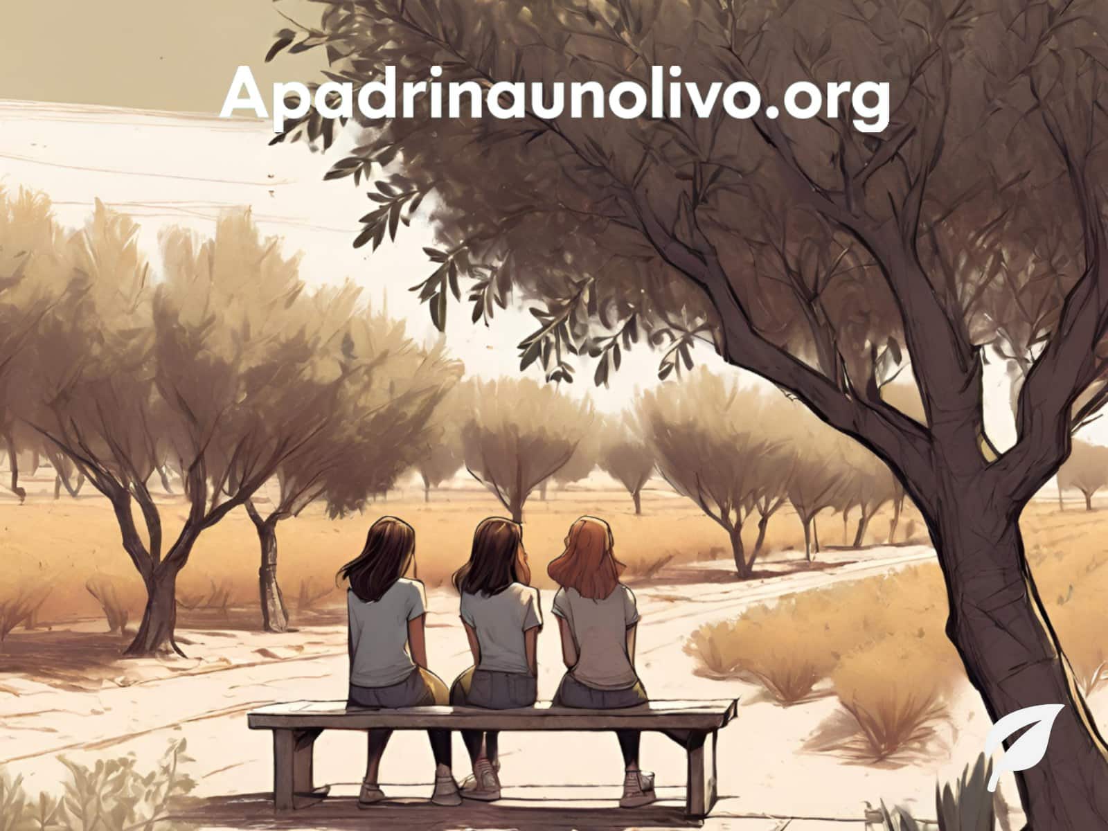 Imagen de 3 adolescentes admirando el olivar